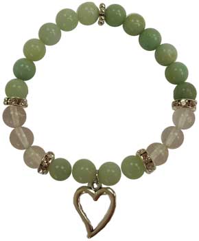 8mm Amazonite/ Quartz Heart (image for) 8mm Amazonite/ Quartz Heart