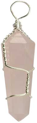 (image for) Rose Quartz Wire Wrapped pencil