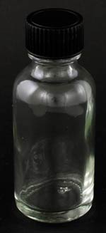 Clear 1oz Glass bottle & cap (image for) Clear 1oz Glass bottle & cap